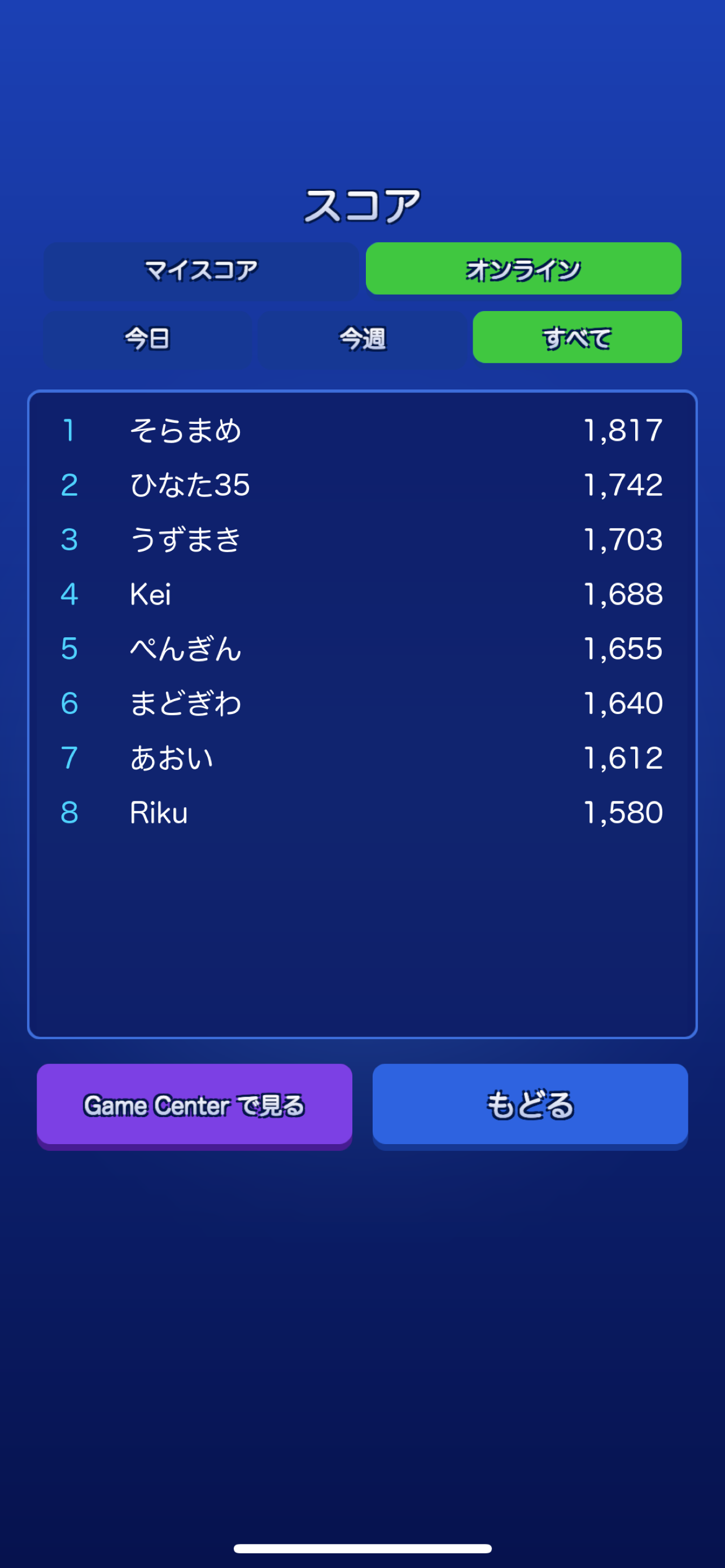 オンラインのランキング